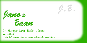 janos baan business card