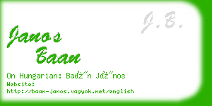 janos baan business card